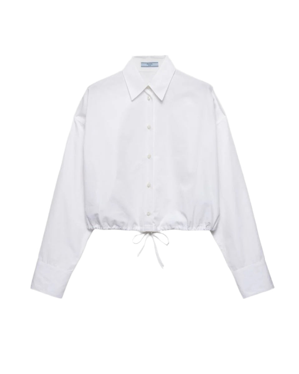 DRAWSTRING POPLIN SHIRT