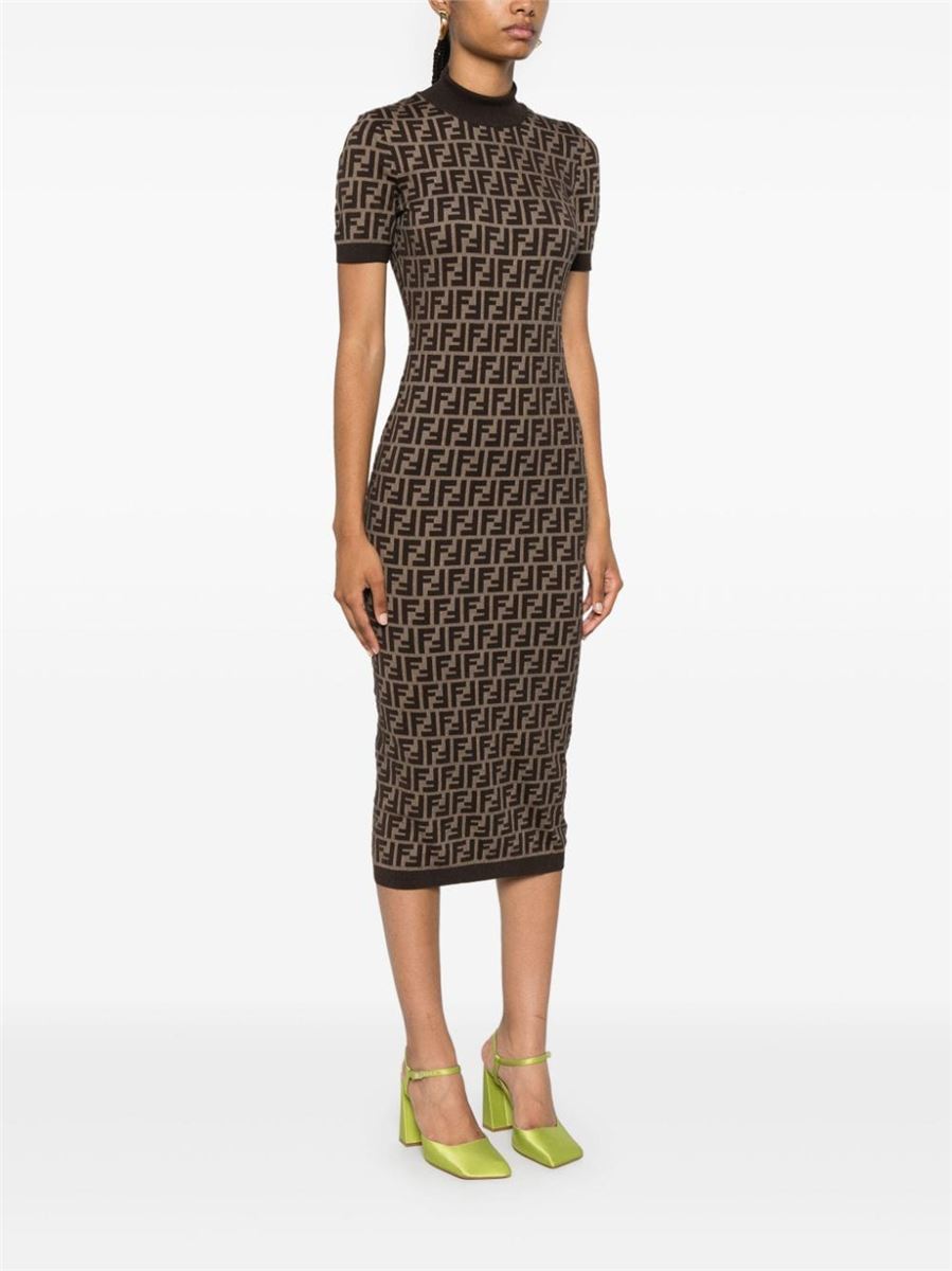 FF-JACQUARD MIDI DRESS FENDI