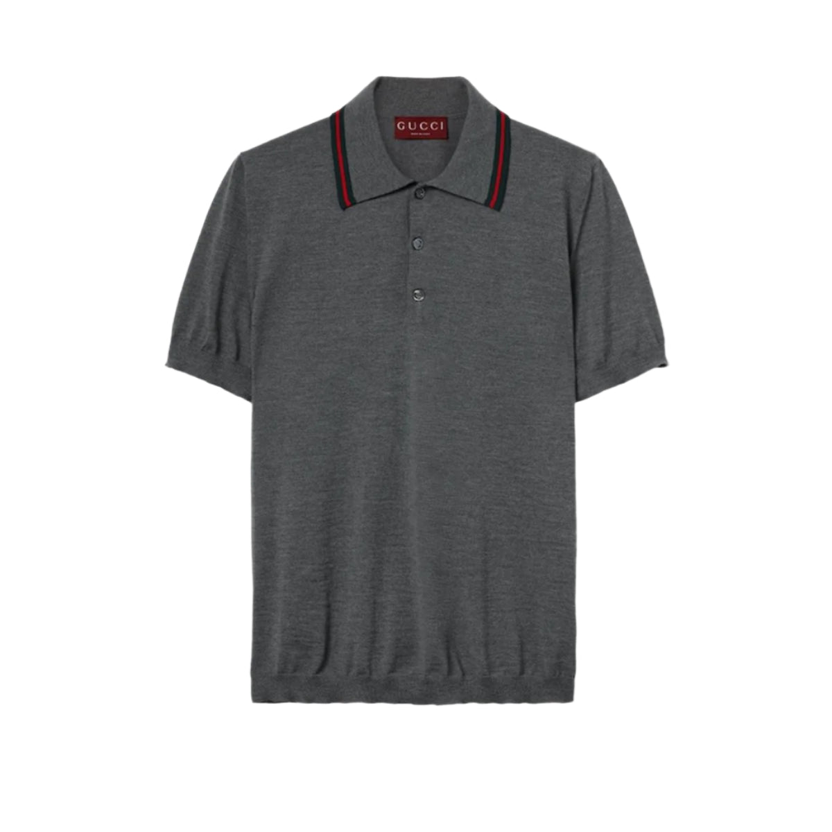 WOOL KNIT POLO SHIRT WITH WEB