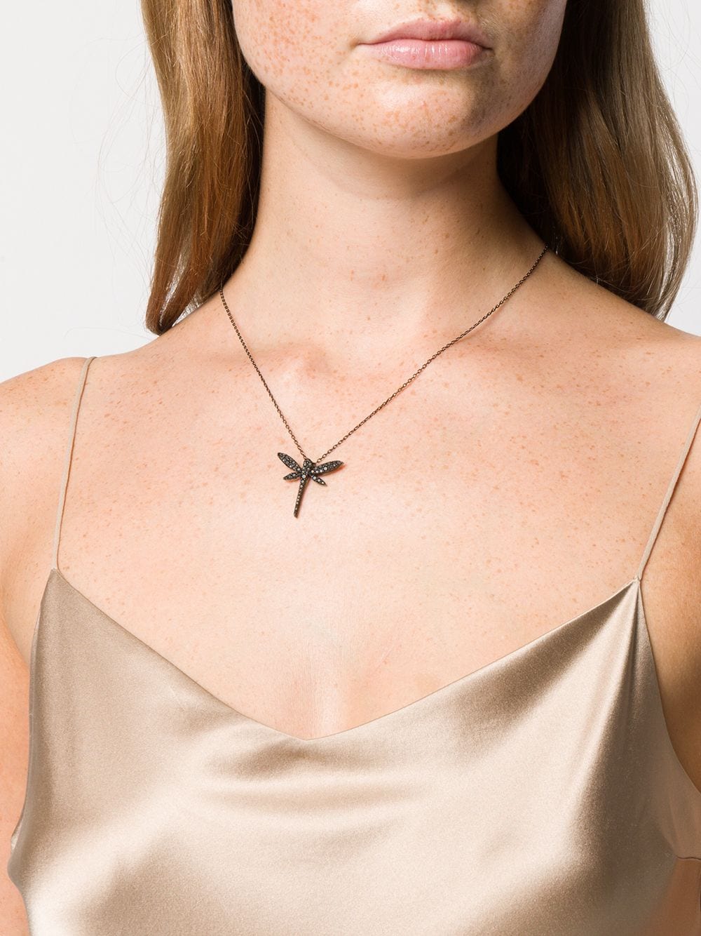 18KT WHITE GOLD DRAGONFLY DIAMOND NECKLACE