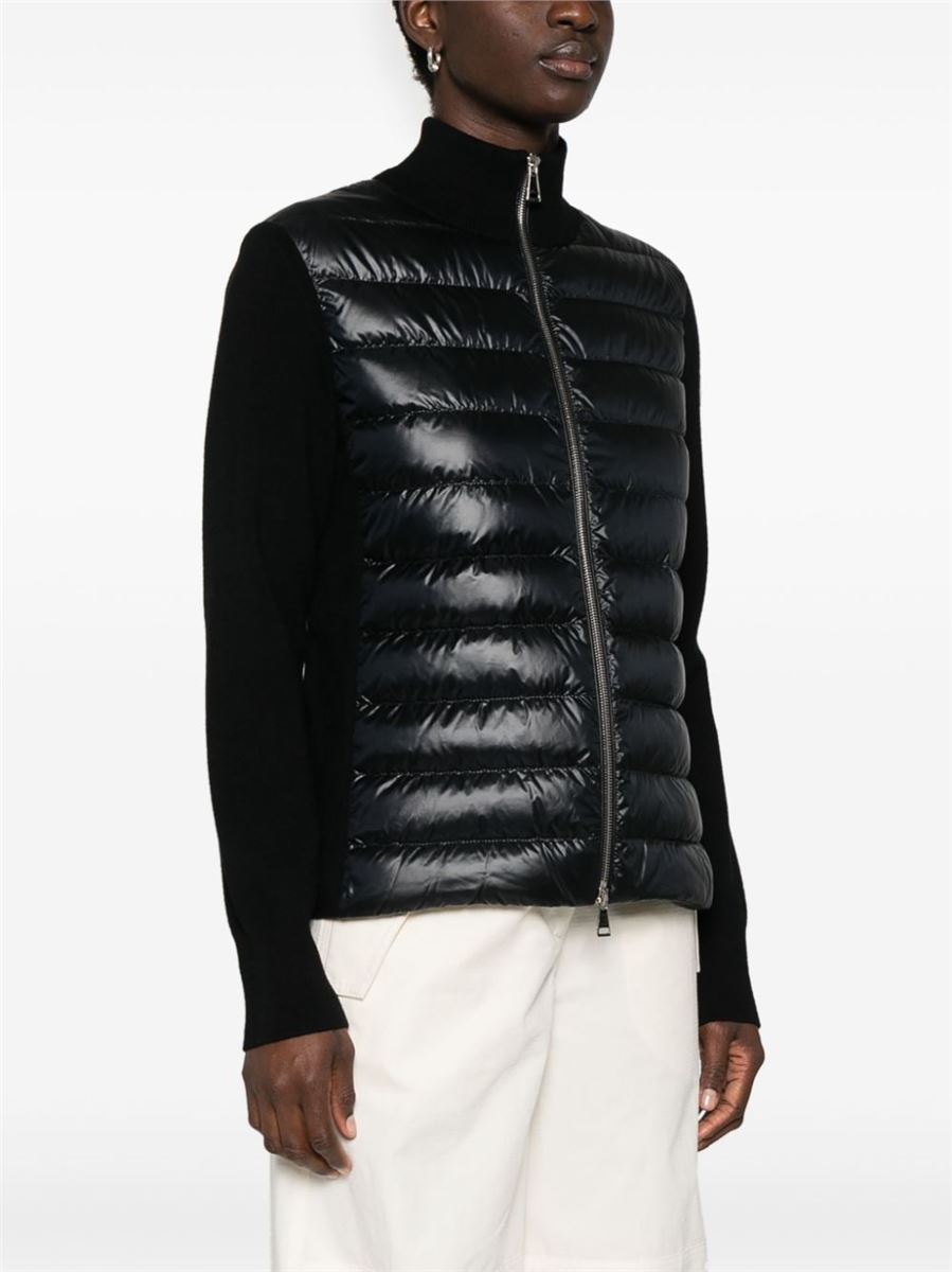 KNITTED-PANELS PUFFER JACKET