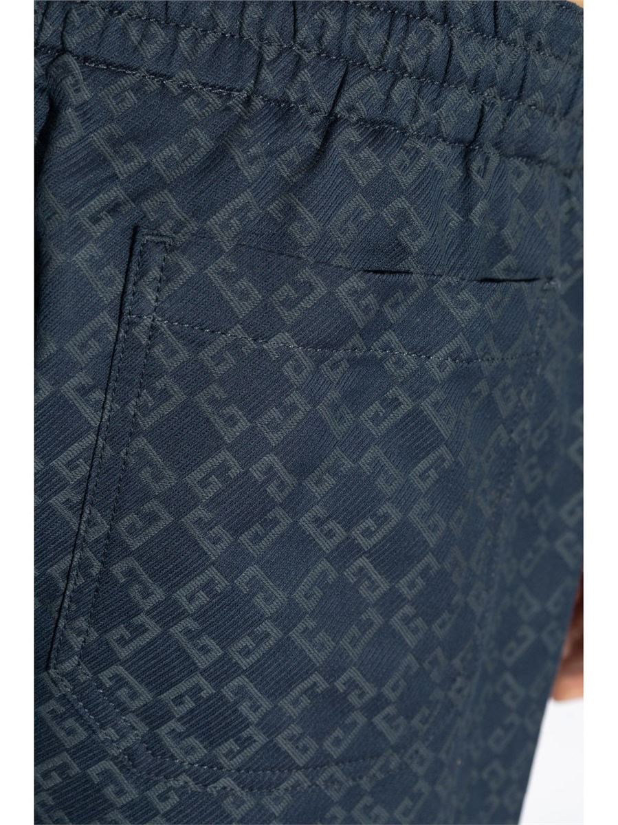 MONOGRAM-PATTERN DECK SHORTS