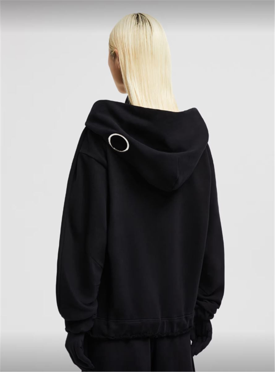 MONCLER X WILLOW SMITH ZIP-UP EYELET COTTON HOODIE