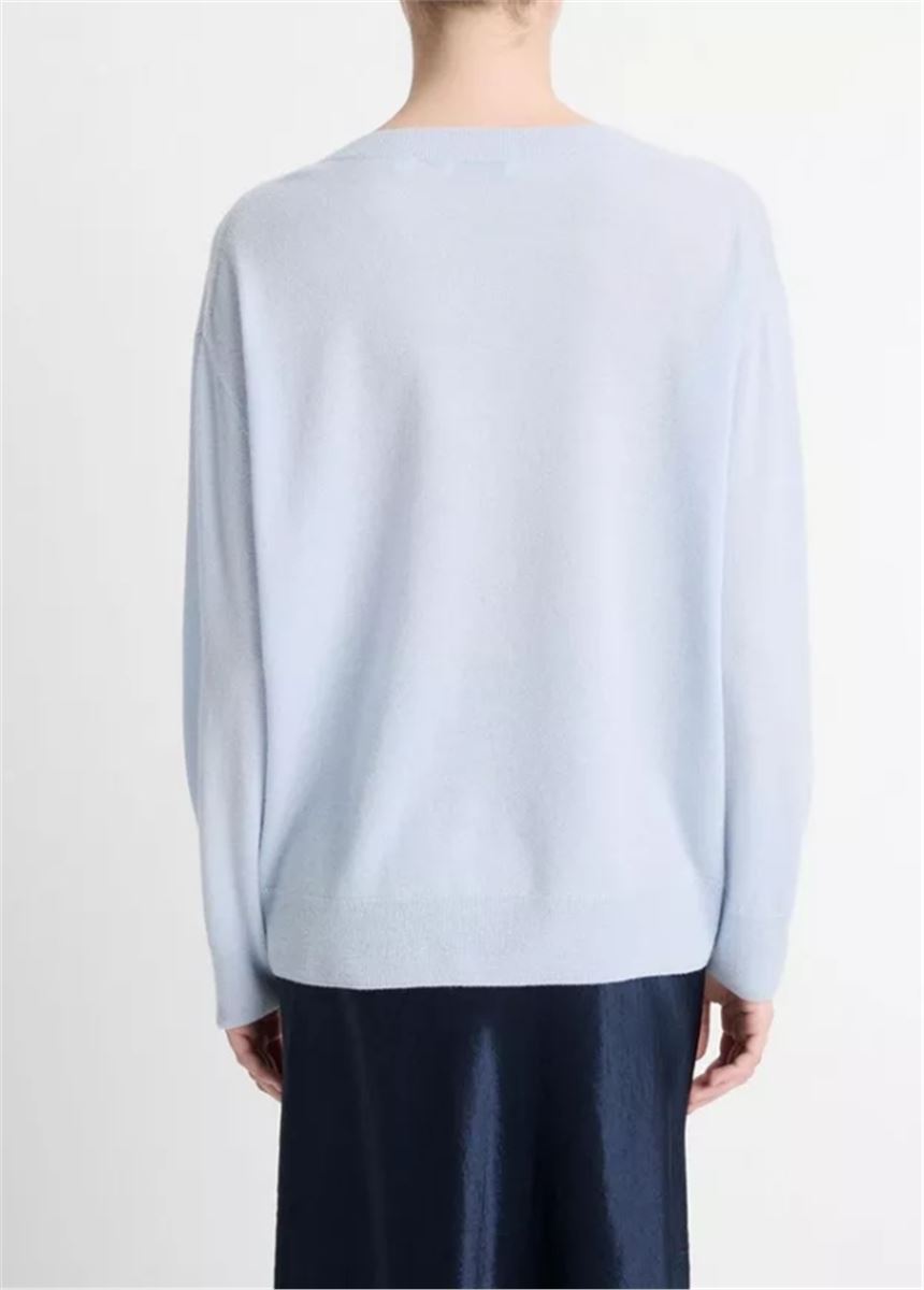 CASHMERE-SILK DEEP V-NECK SWEATER