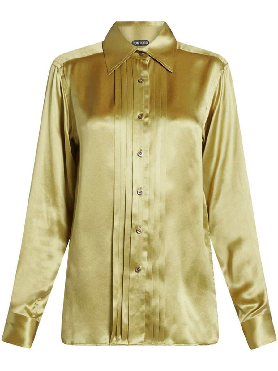 PINTUCK-DETAIL SILK SHIRT TOM FORD