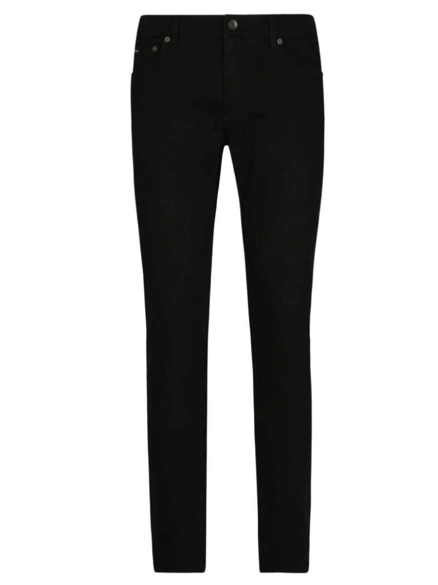 WASHED BLACK SLIM-FIT STRETCH JEANS