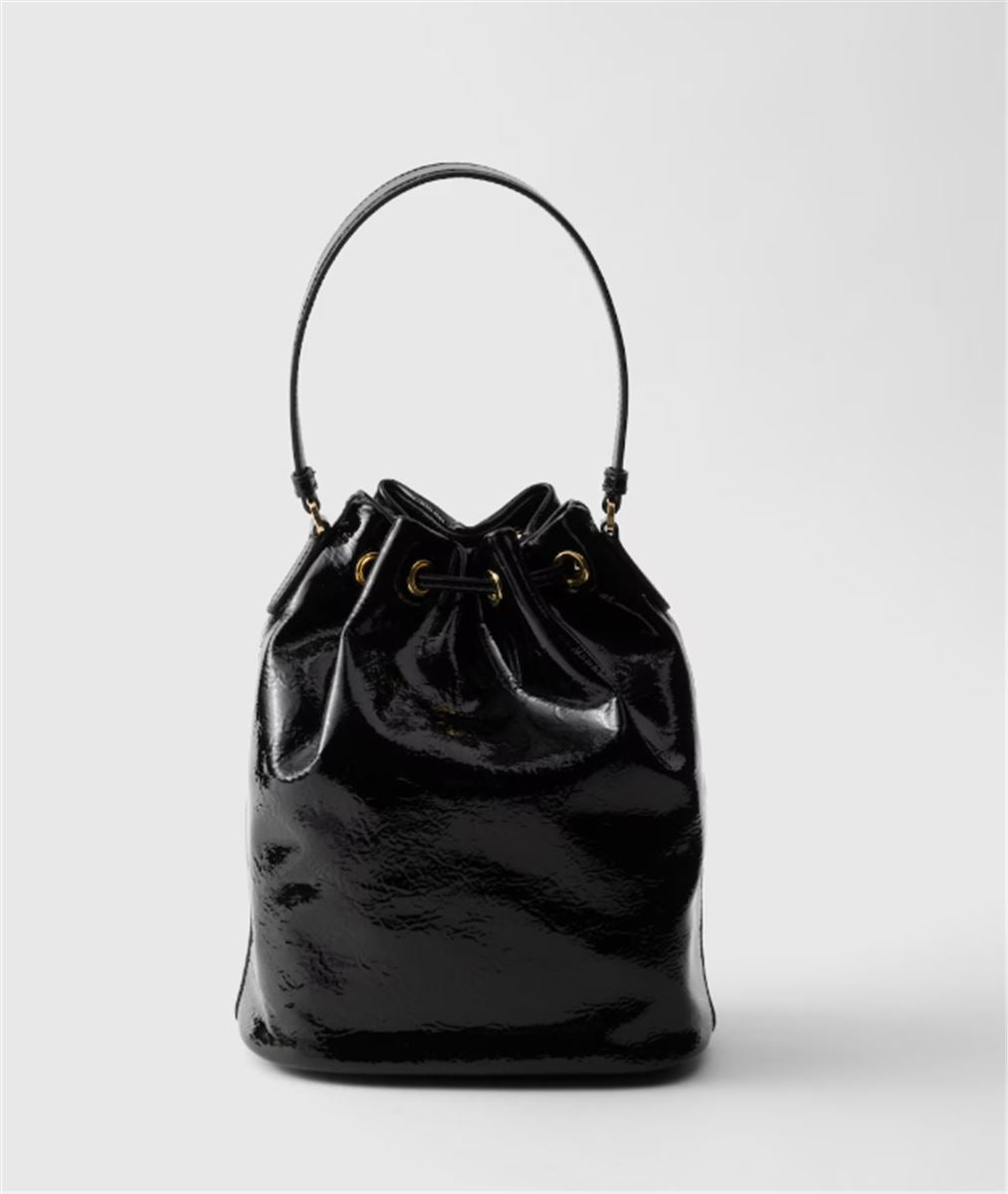 DUET NAPLAK PATENT LEATHER BUCKET BAG