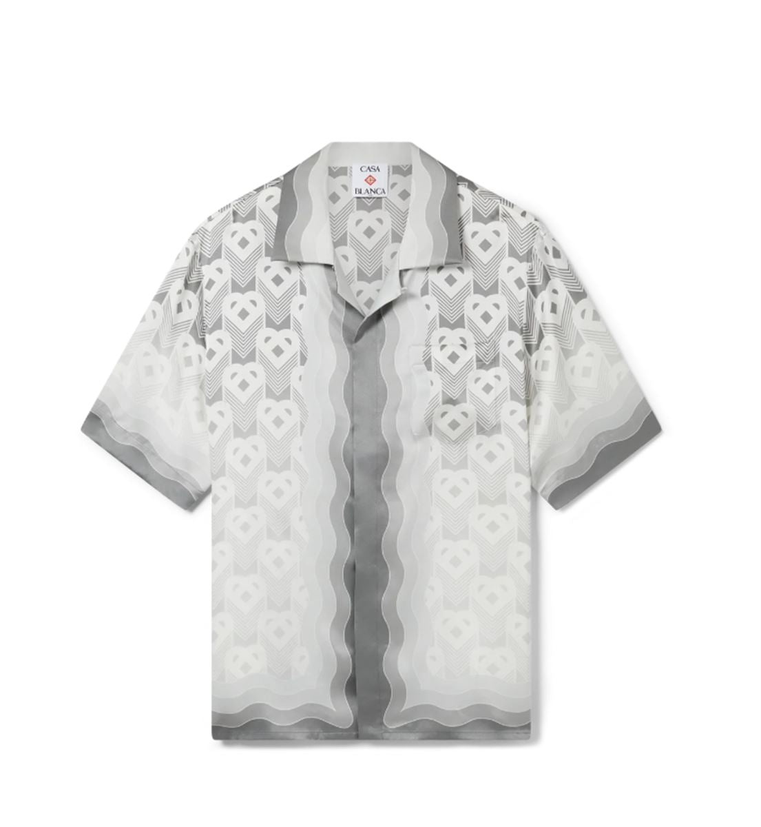 GRADIENT HEART MONOGRAM SILK SHIRT