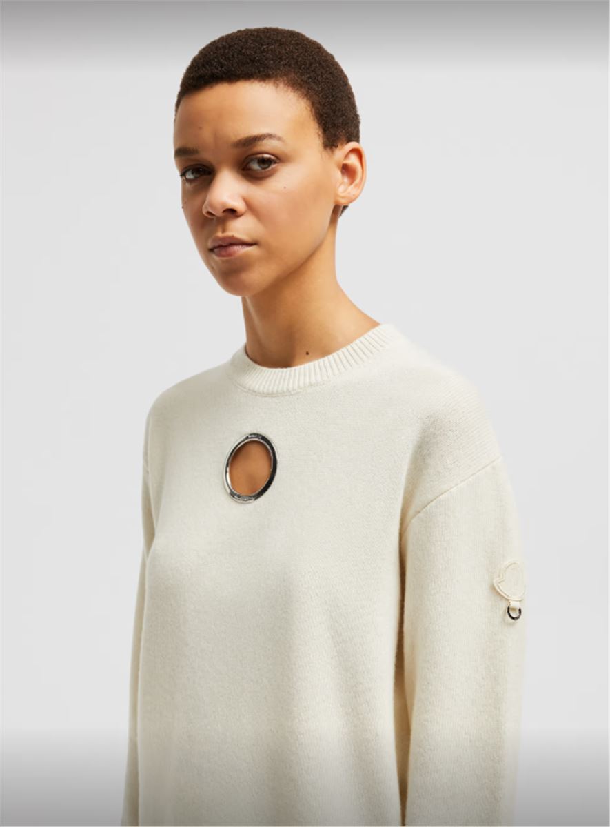 MONCLER X WILLOW SMITH EYELET WOOL & CASHMERE JUMPER