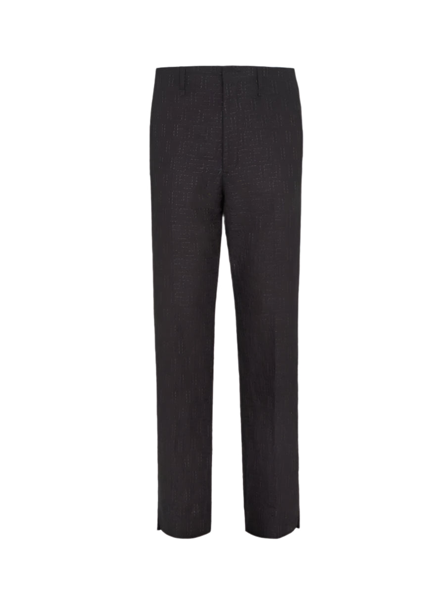 LINEN FF JACQUARD TROUSERS