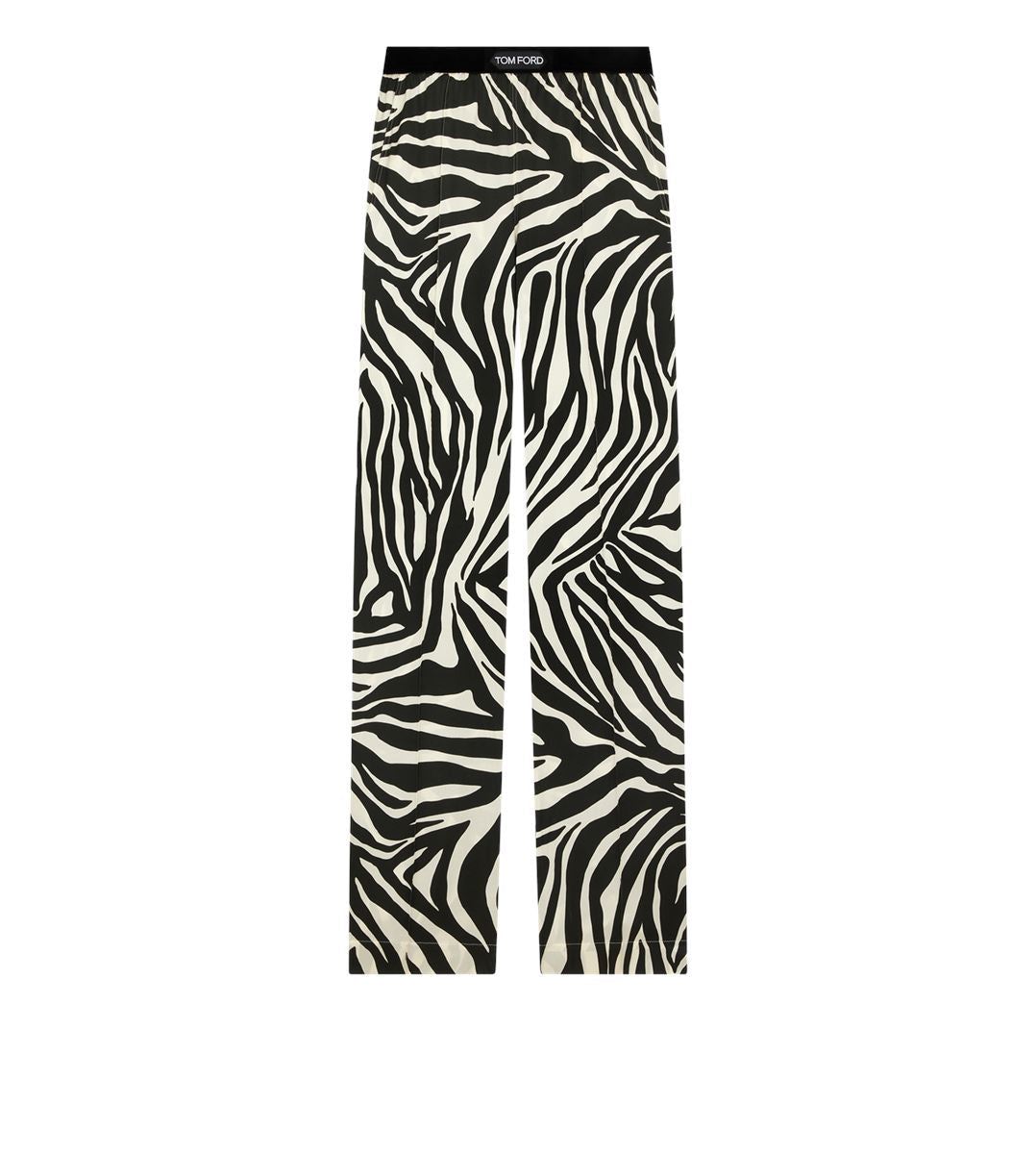 ZEBRA PRINT STRETCH SILK SATIN SIGNATURE PJ PANTS