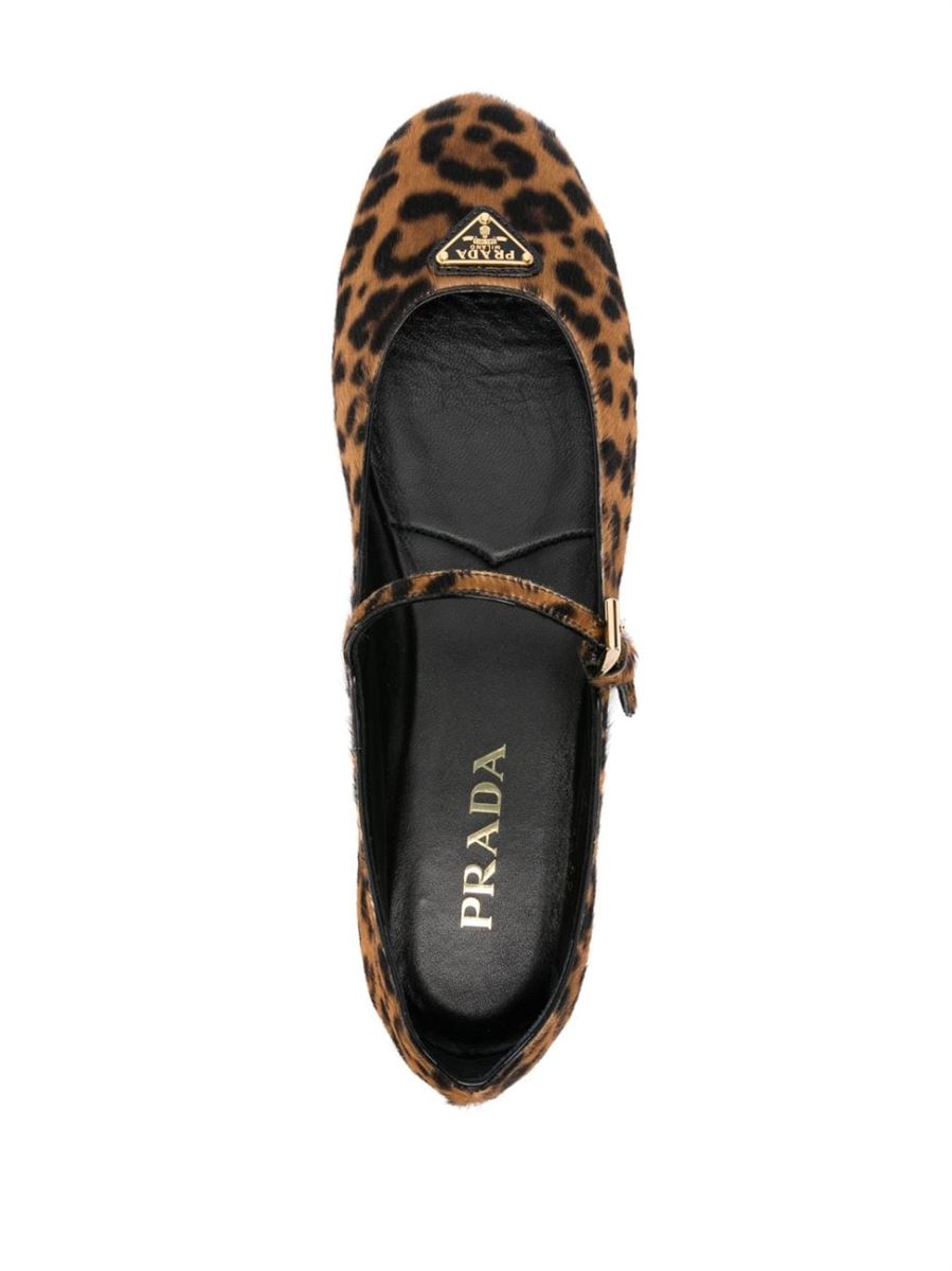 LEOPARD-PRINT BALLERINA SHOES PRADA