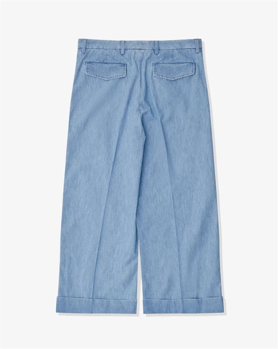 CUFFED DENIM TROUSERS