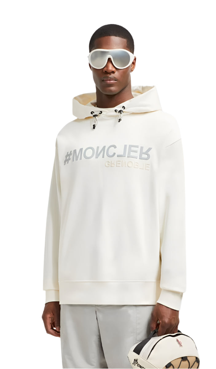 MIRRORED LOGO COTTON HOODIE