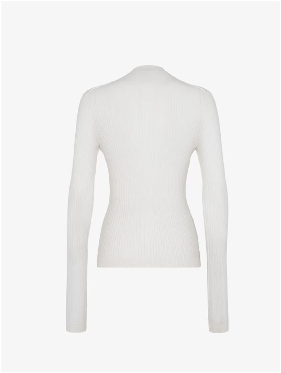 WHITE SILK AND WOOL JERSEY