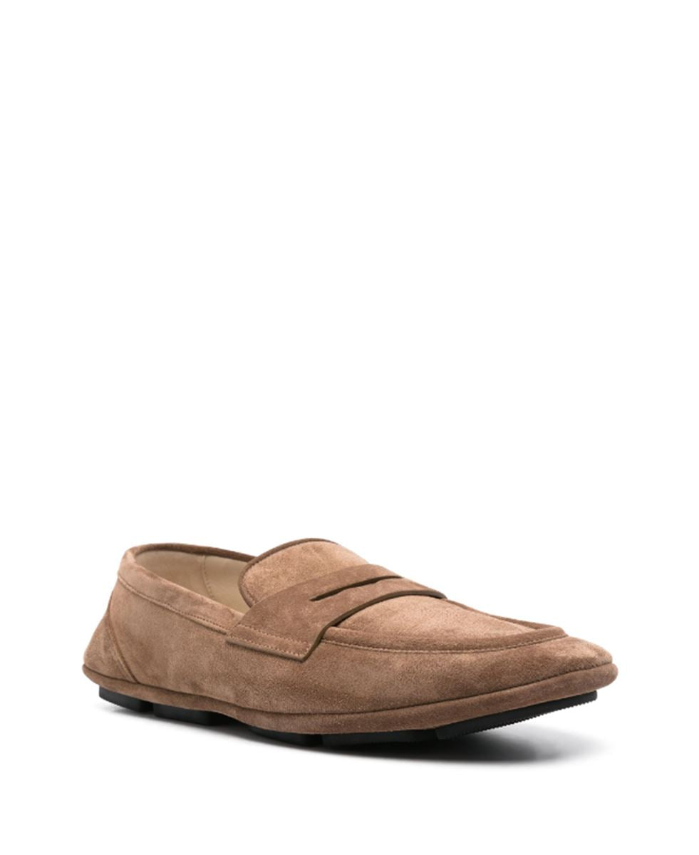 LOGO-PLAQUE SUEDE LOAFERS