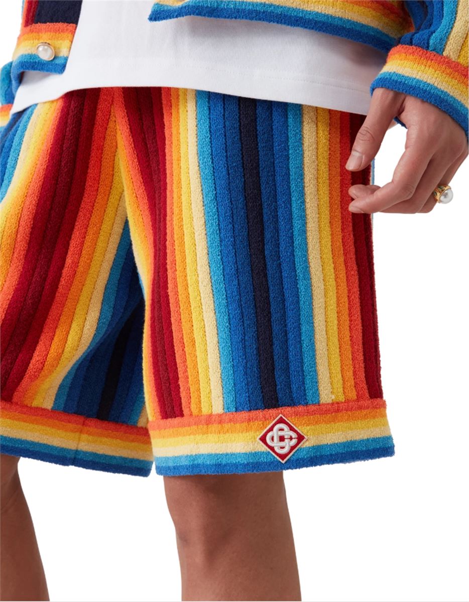 GRADIENT STRIPE TOWELLING SHORTS