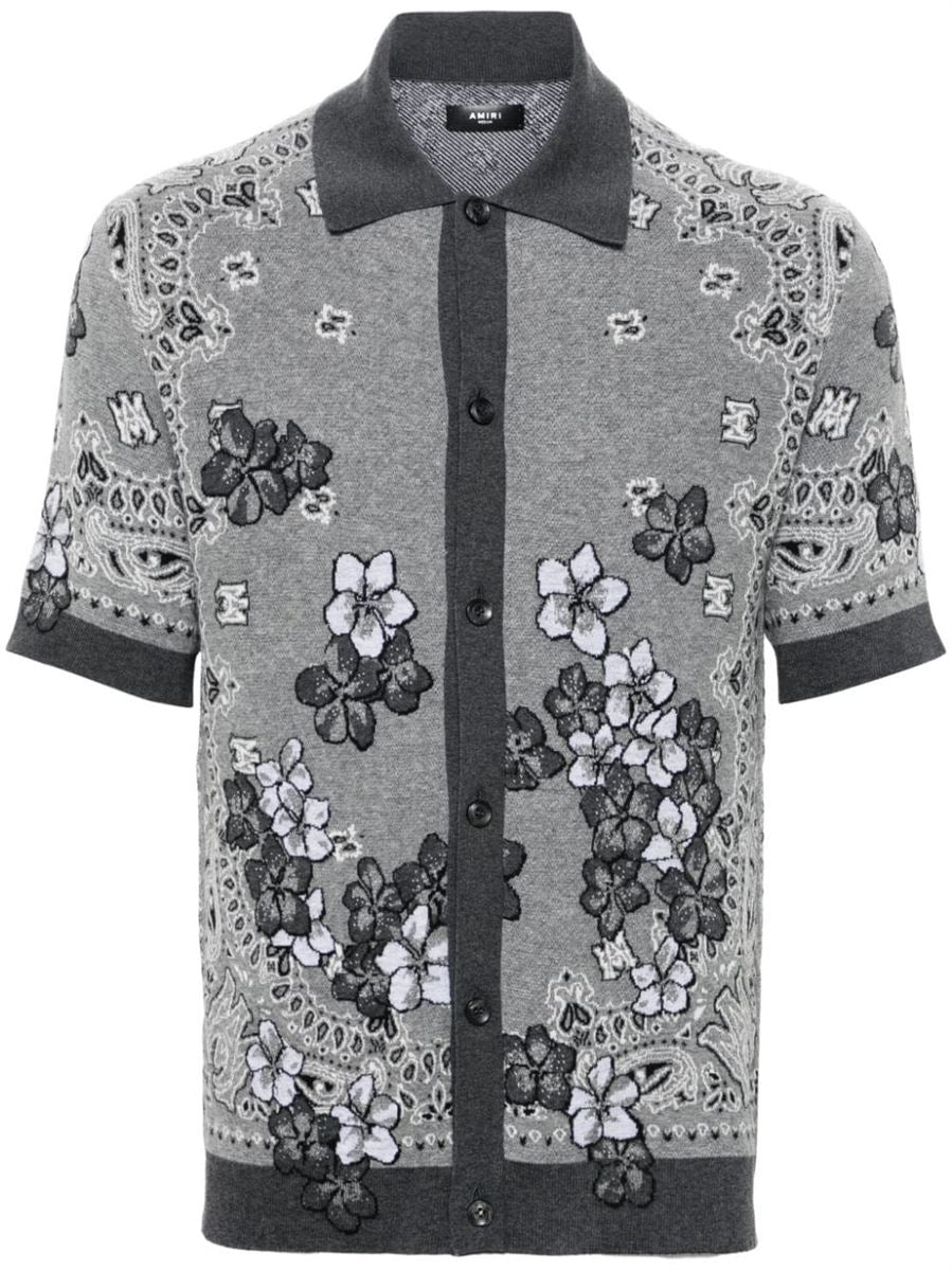 FLORAL-JACQUARD KNITTED SHIRT