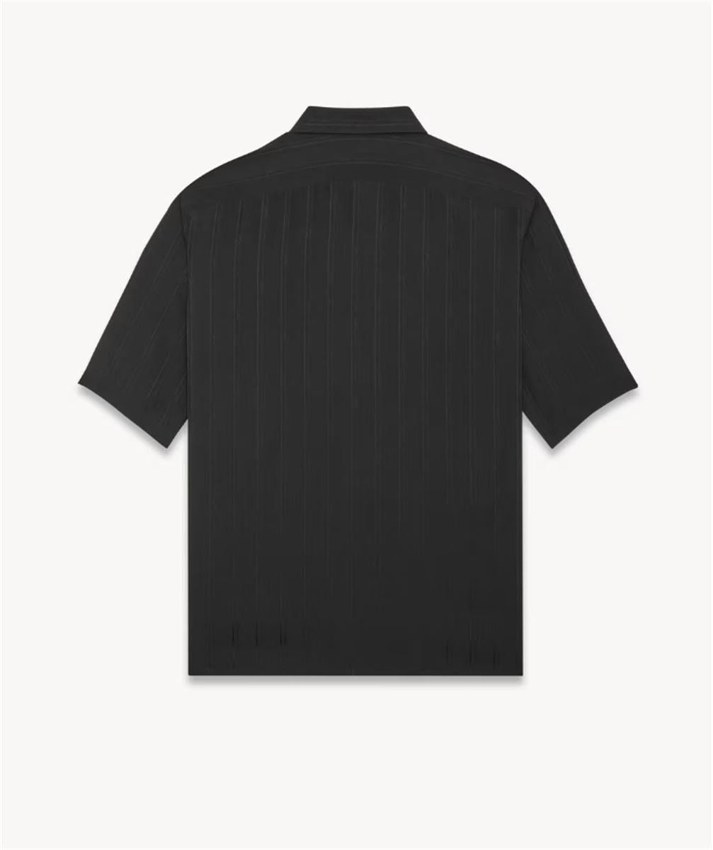 SHIRT IN MATTE AND SHINY CASSANDRE STRIPED SILK