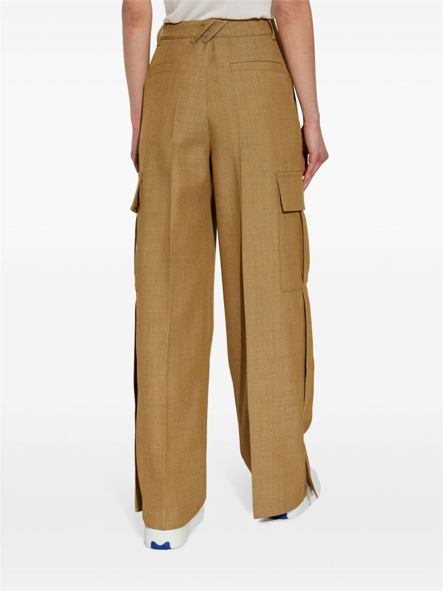 PLEAT-DETAIL WOOL CARGO TROUSERS BURBERRY