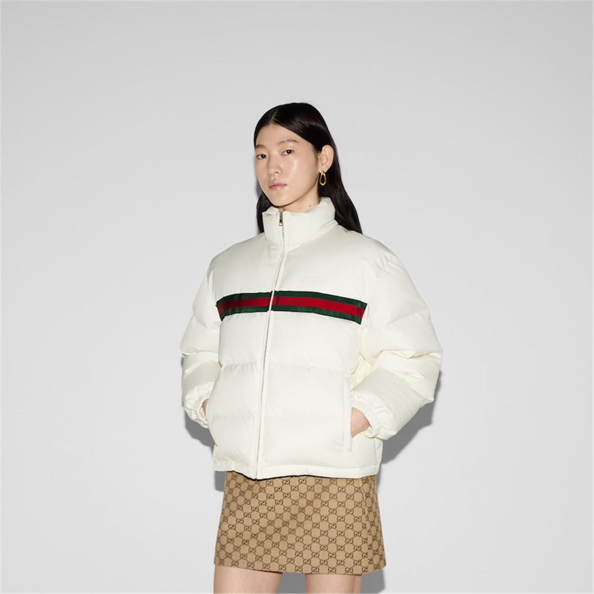 POLYESTER TWILL BOMBER JACKET GUCCI