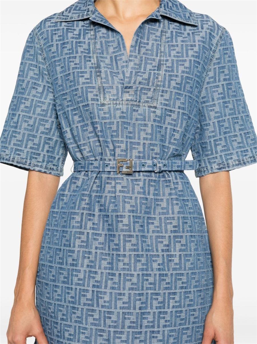 FF-MOTIF BELTED MINI DRESS FENDI