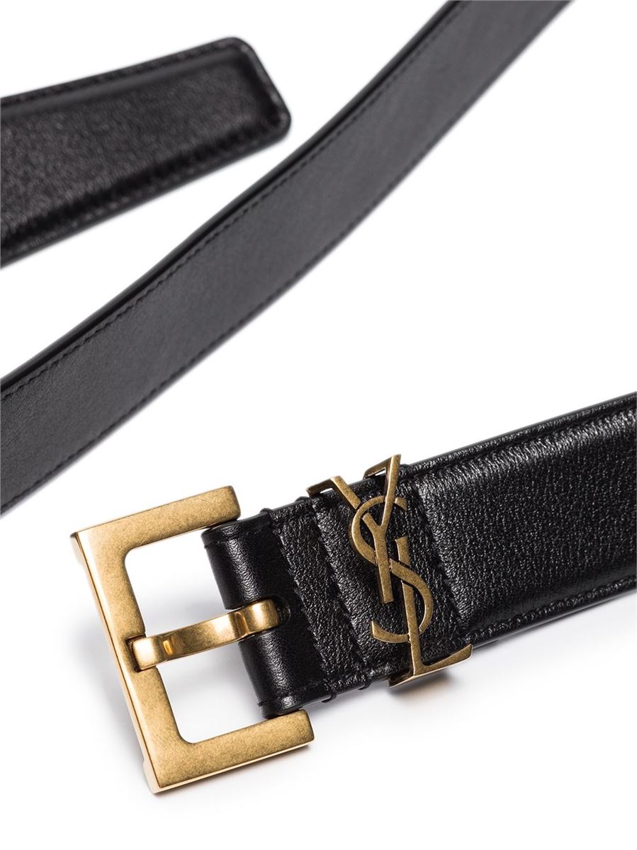 CASSANDRE-PLAQUE LEATHER BELT