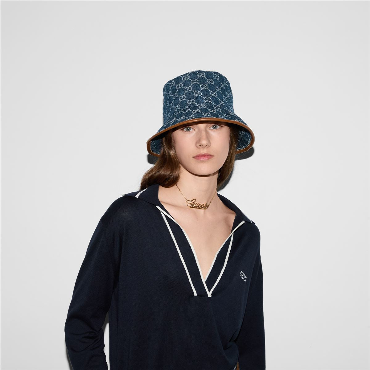 GG DENIM BUCKET HAT