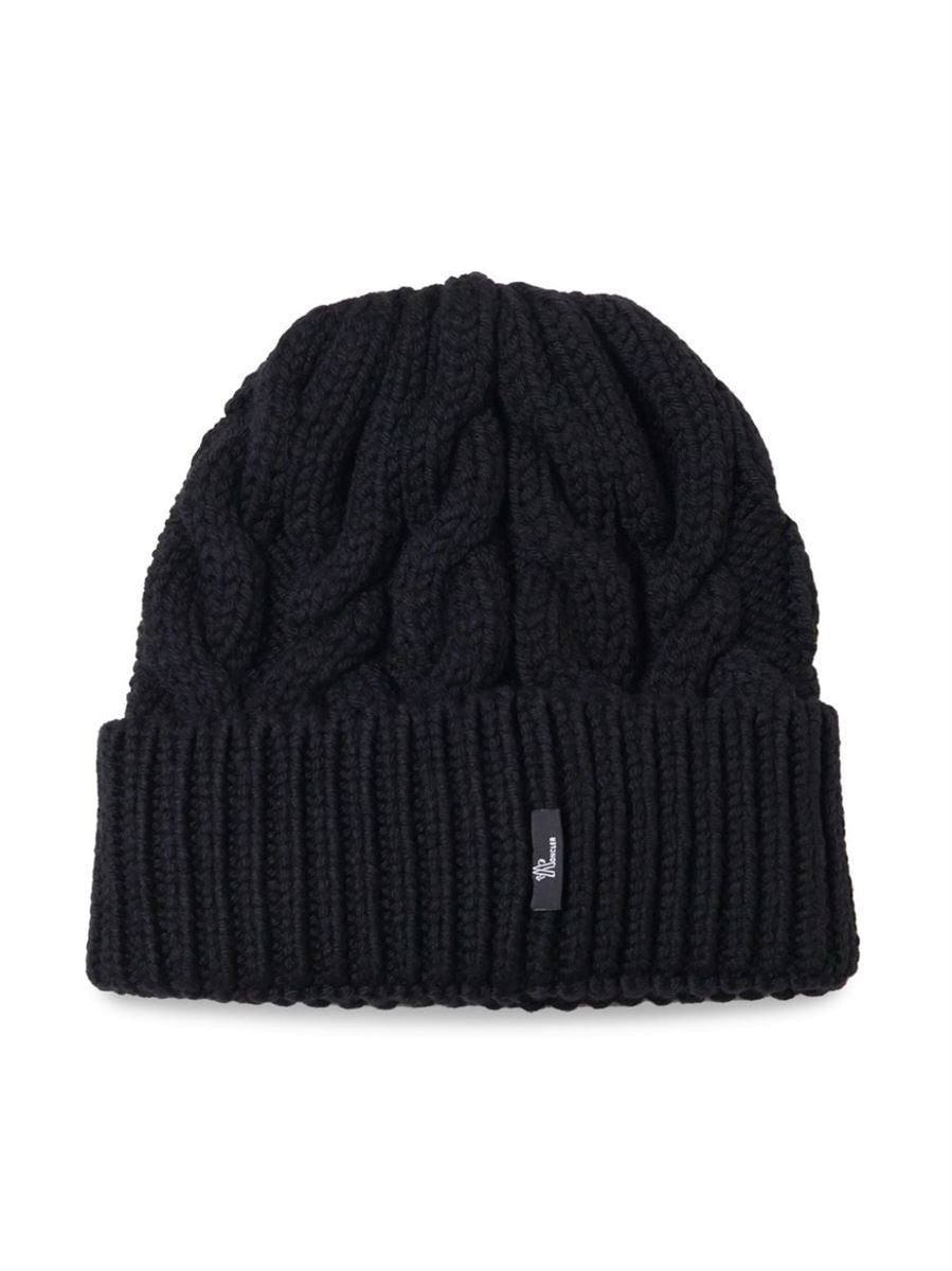 LOGO PATCH WOOL BEANIE MONCLER