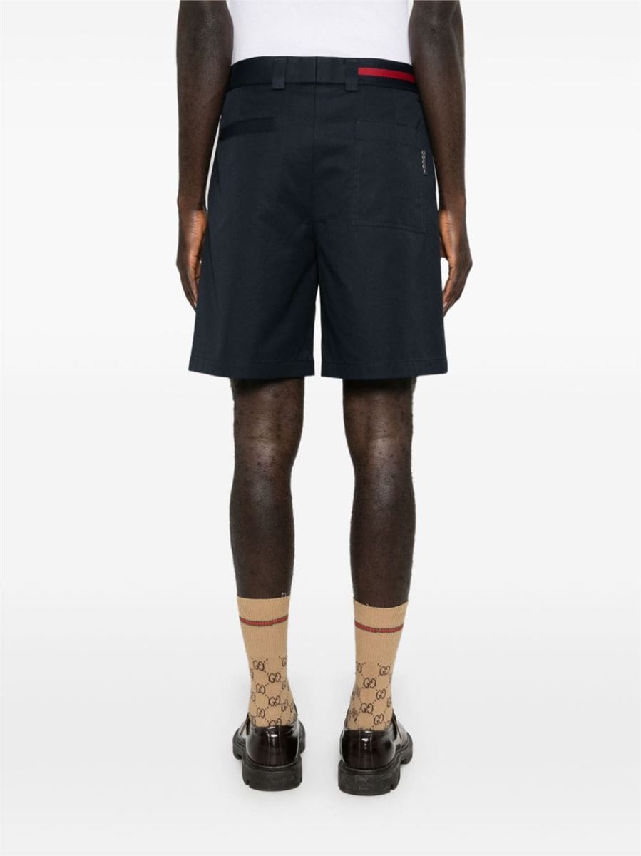 WEB-STRIPE TAILORED SHORTS GUCCI