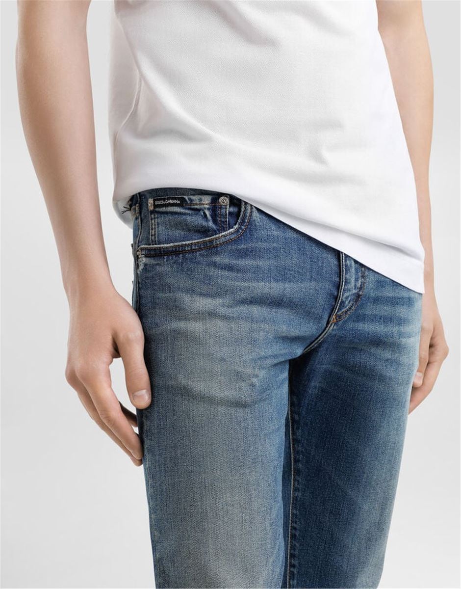 SKINNY STRETCH COTTON JEANS WITH TAG