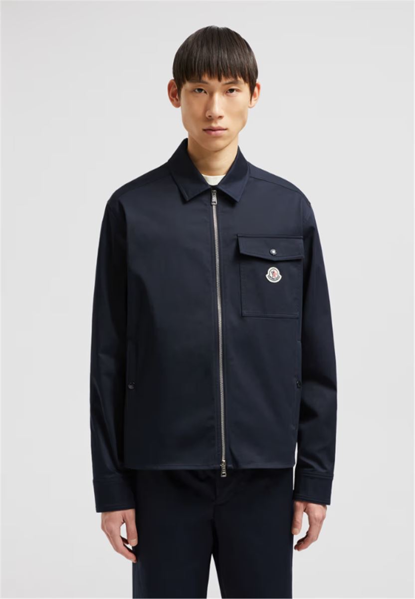 COTTON GABARDINE ZIP-UP SHIRT JACKET