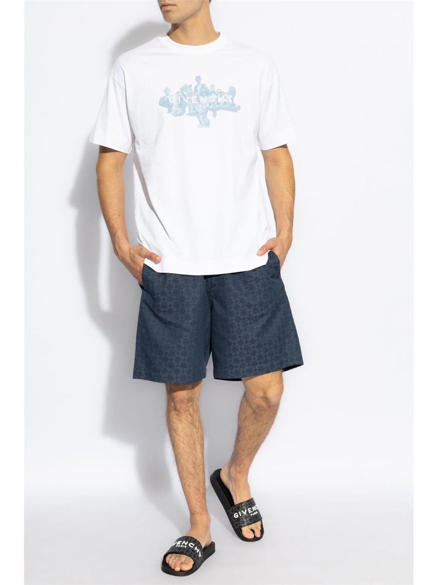 MONOGRAM-PATTERN DECK SHORTS