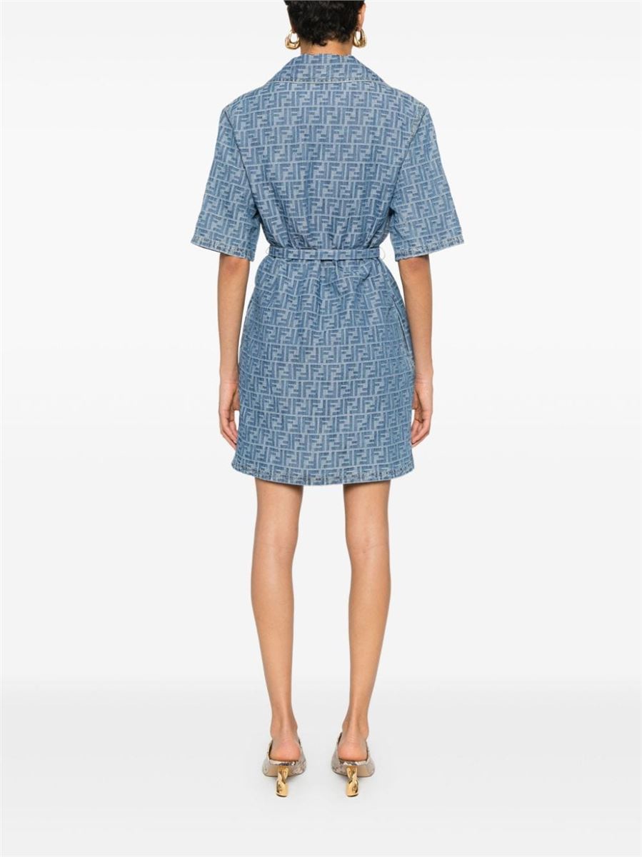 FF-MOTIF BELTED MINI DRESS FENDI