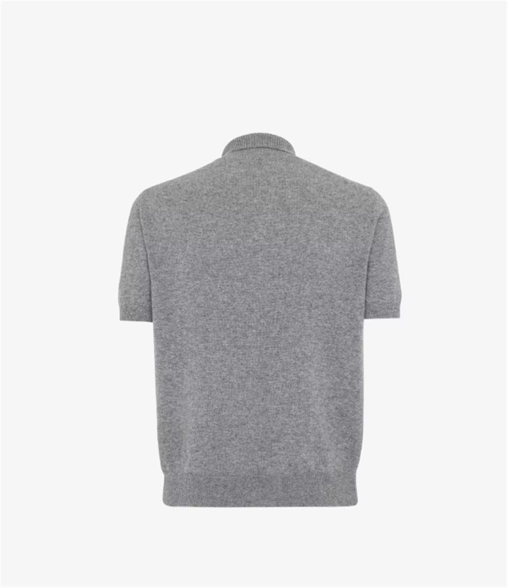 GREY WOOL POLO SHIRT