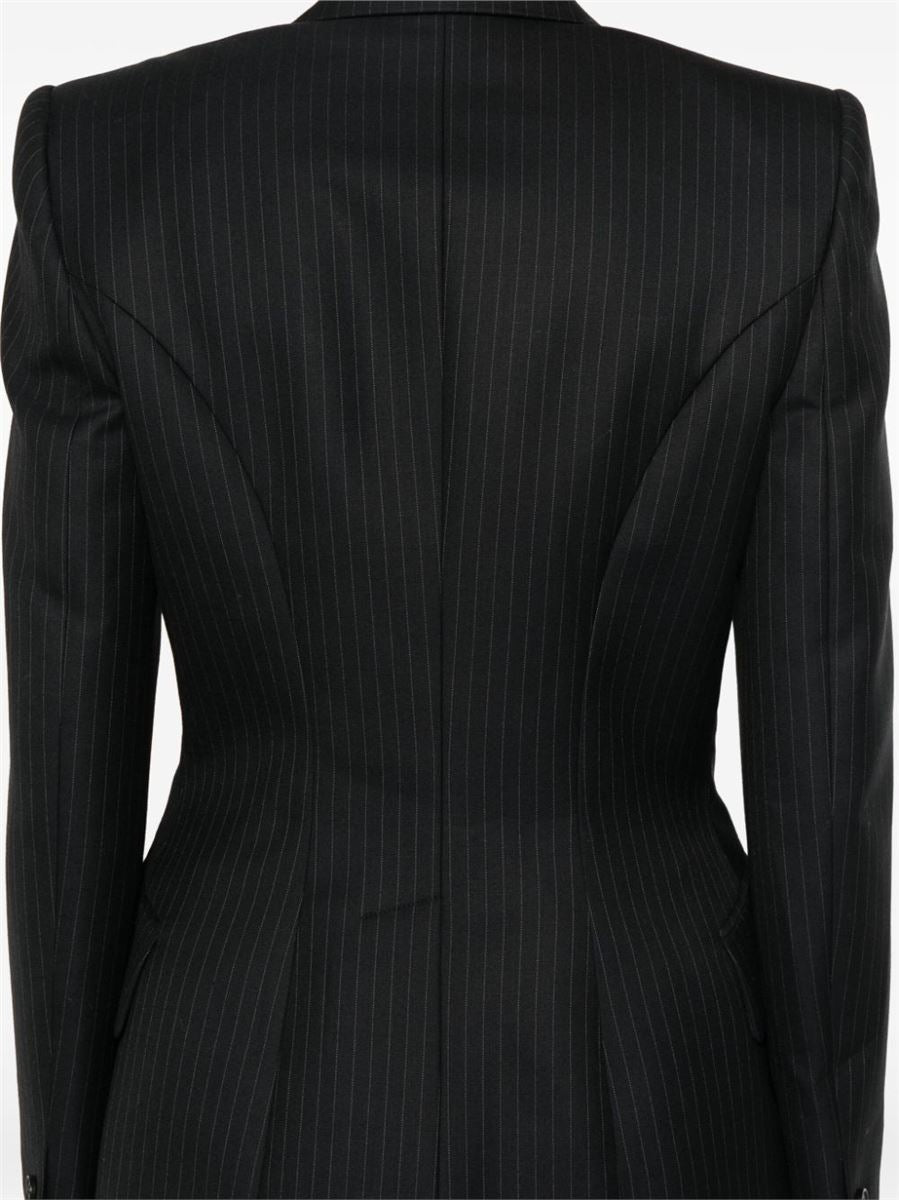 SINGLE-BREASTED PINSTRIPE BLAZER A. MCQUEEN