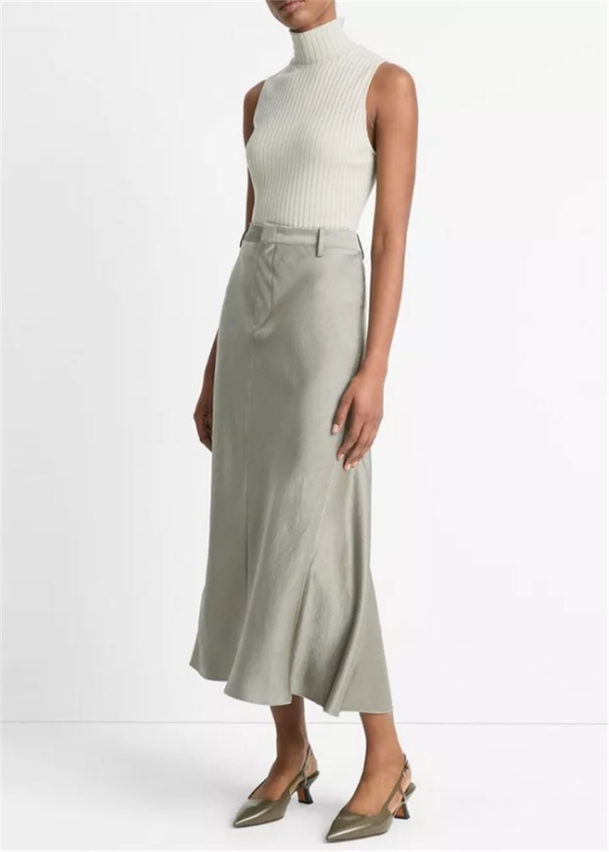 SATIN A-LINE TROUSER SKIRT