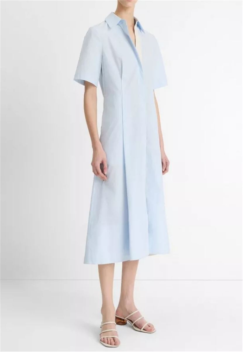 CANVAS TAPE COTTON SHIRT DRESS