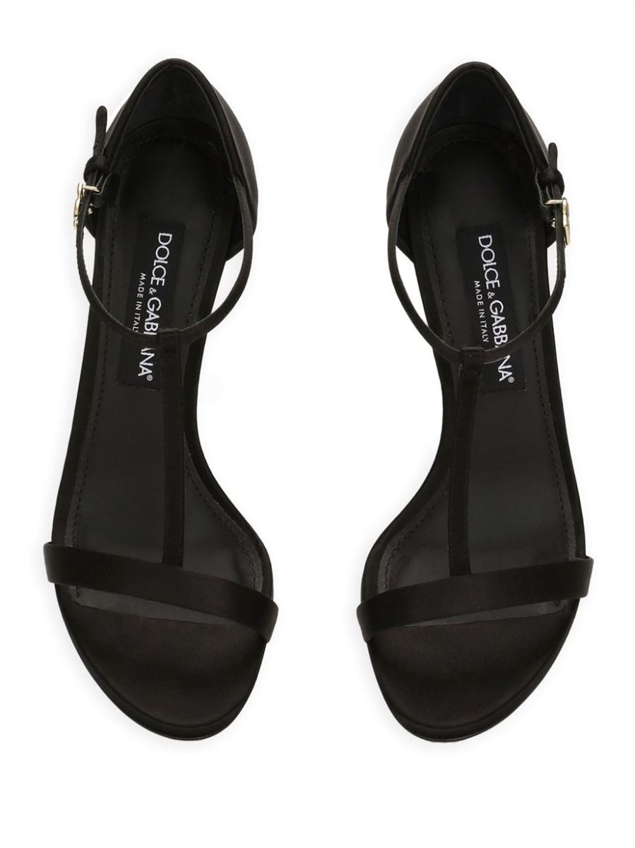 105MM SATIN T-BAR SANDALS DOLCE & GABBANA