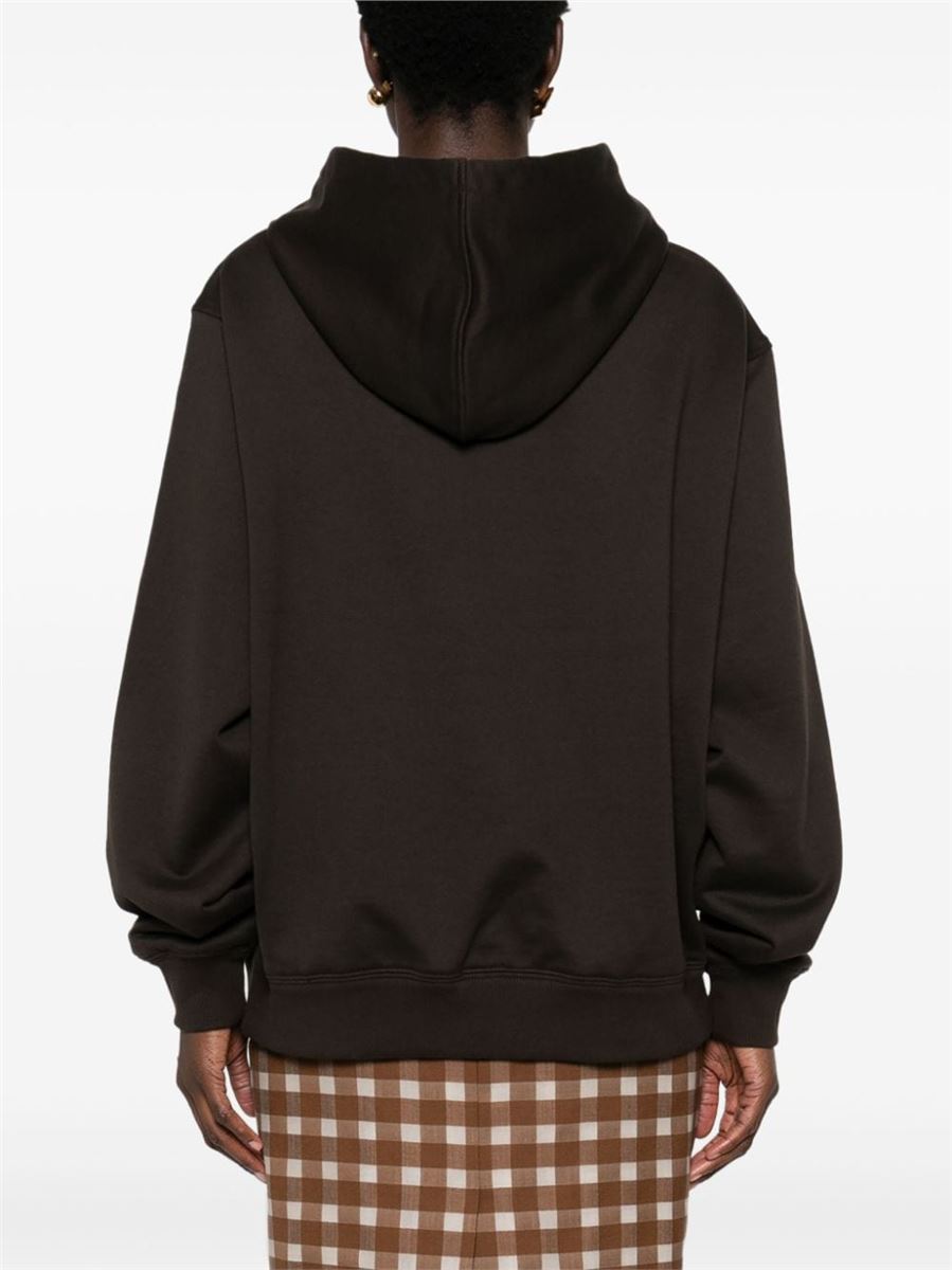 TRIANGLE-LOGO COTTON HOODIE PRADA