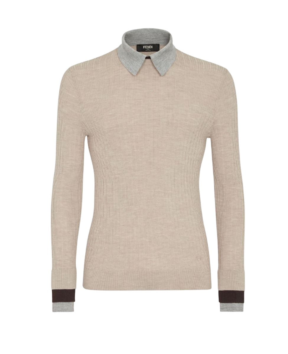 BEIGE WOOL JUMPER FENDI