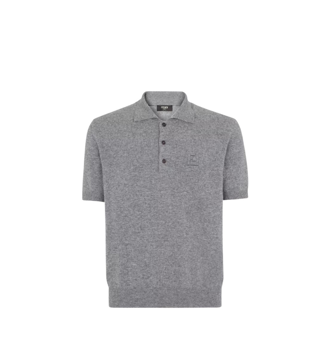 GREY WOOL POLO SHIRT