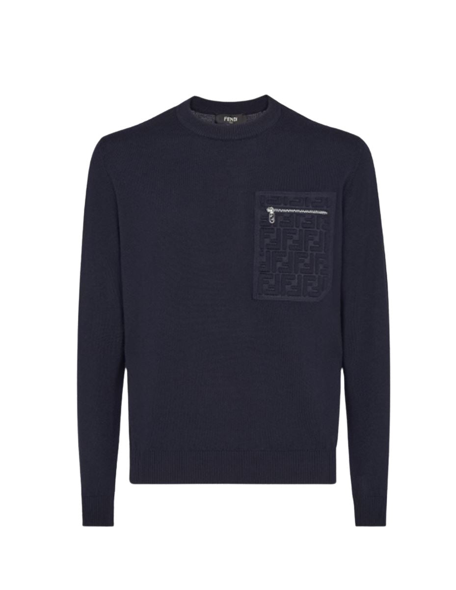 NAVY BLUE WOOL JUMPER