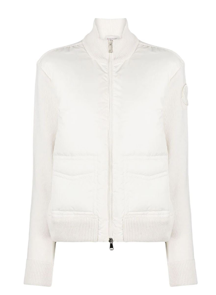 KNITTED-PANEL PADDED JACKET