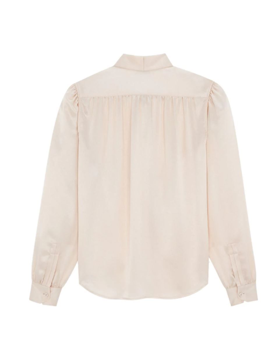 LAVALLIÈRE-NECK SILK-SATIN BLOUSE SAINT LAURENT