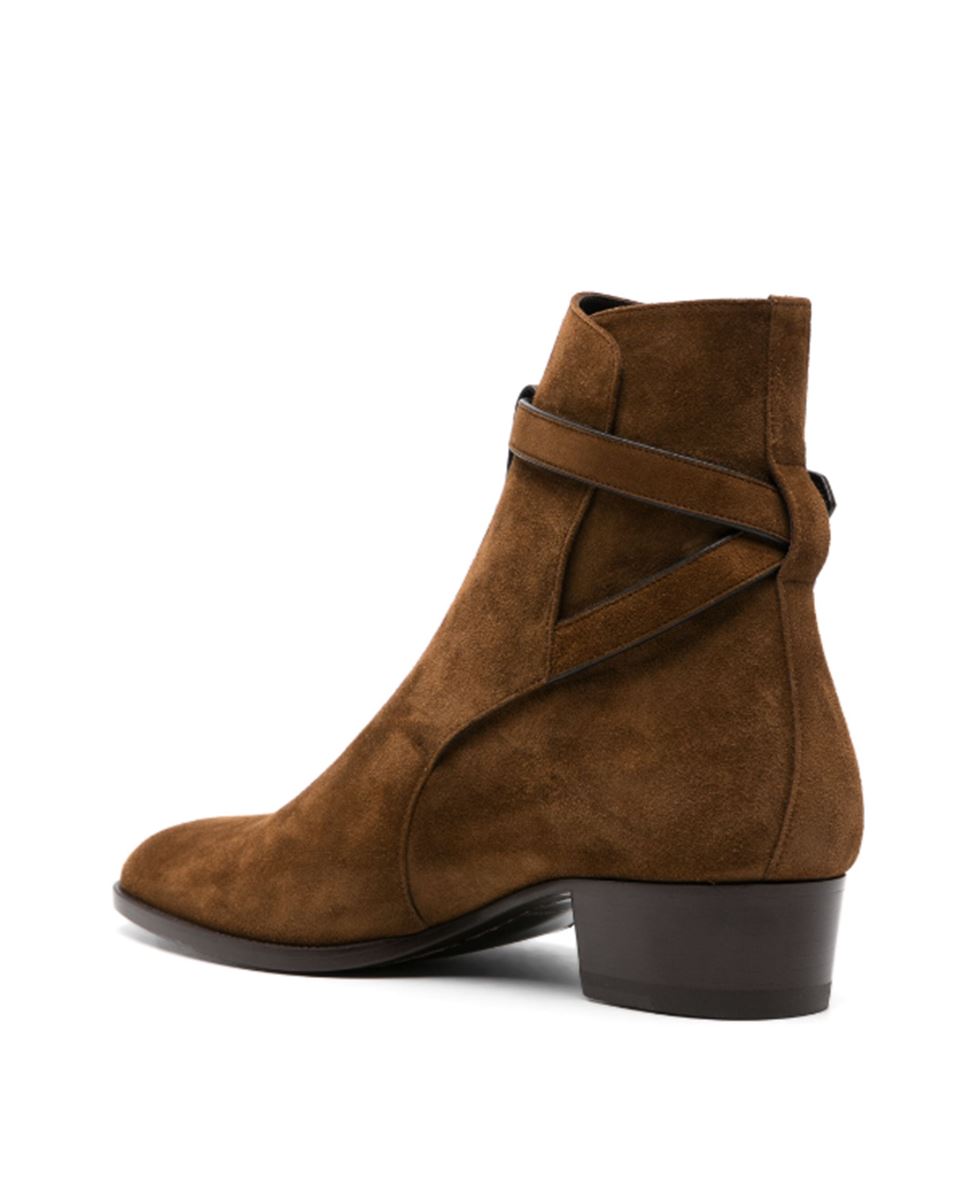 WYATT 4MM SUEDE ANKLE BOOTS SAINT LAURENT