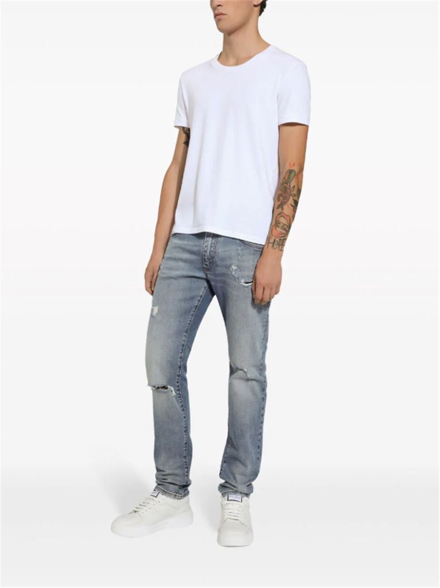 SLIM-CUT LOGO-PATCH JEANS DOLCE & GABBANA