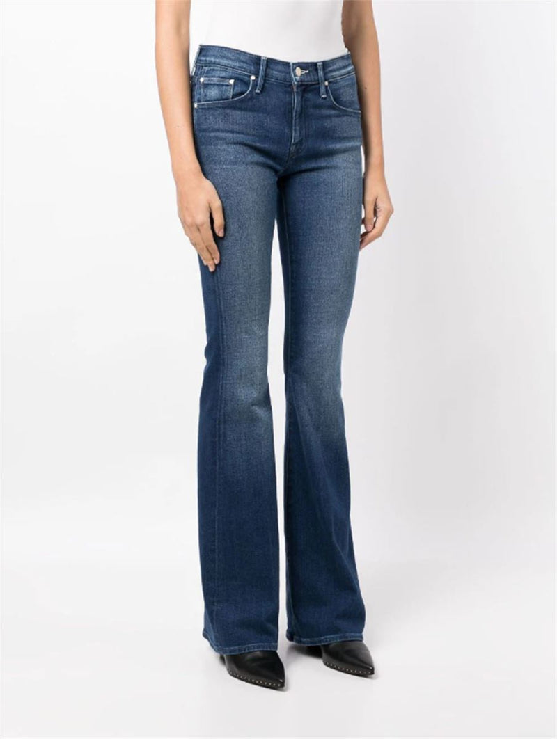 light wash high waisted bootcut jeans