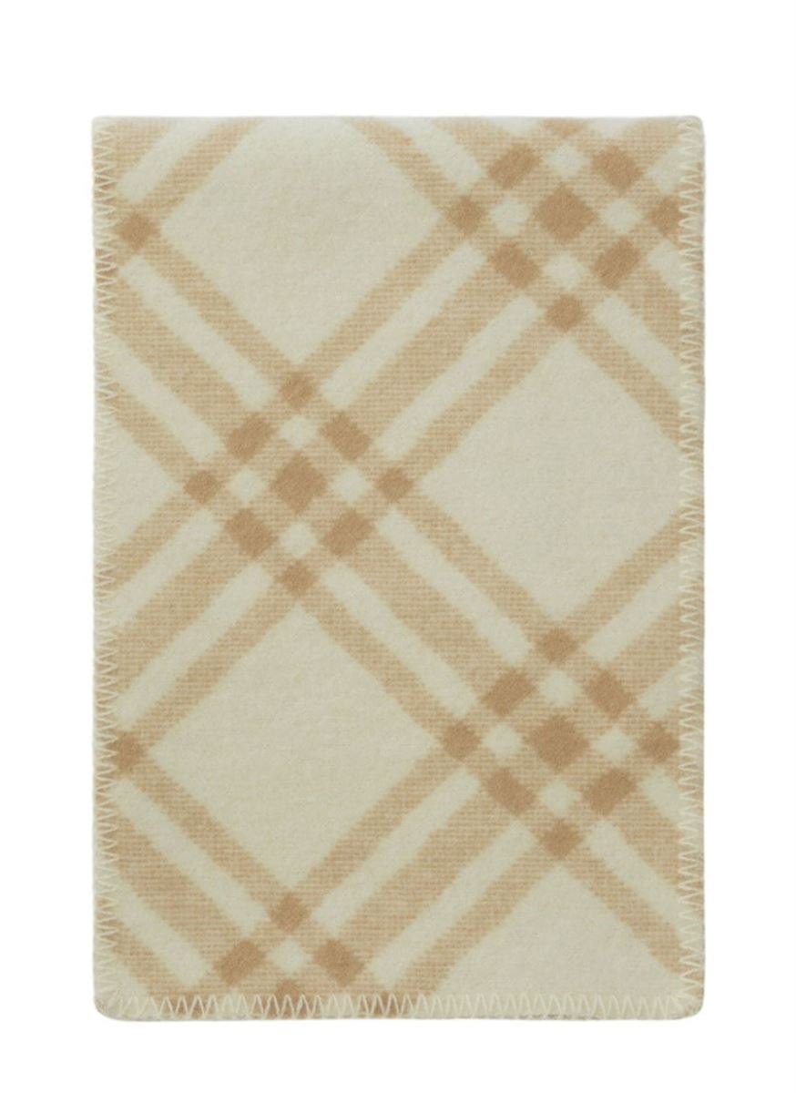 LOGO-PATCH CHECKED WOOL SCARF BURBERRY