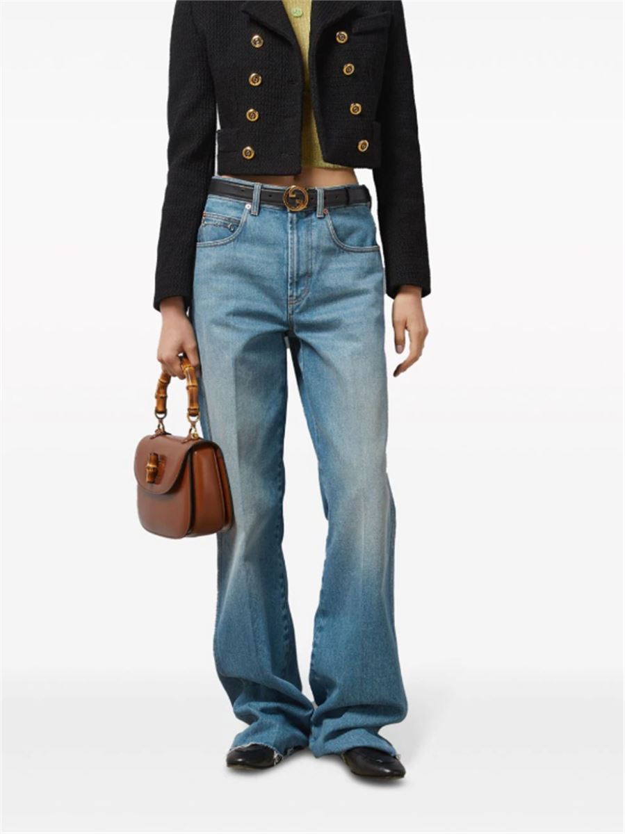 HORSEBIT-DETAIL WIDE-LEG JEANS GUCCI